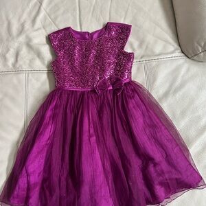 Girls Jona Michelle Sparkling Purple Kids Dress, Size 5
